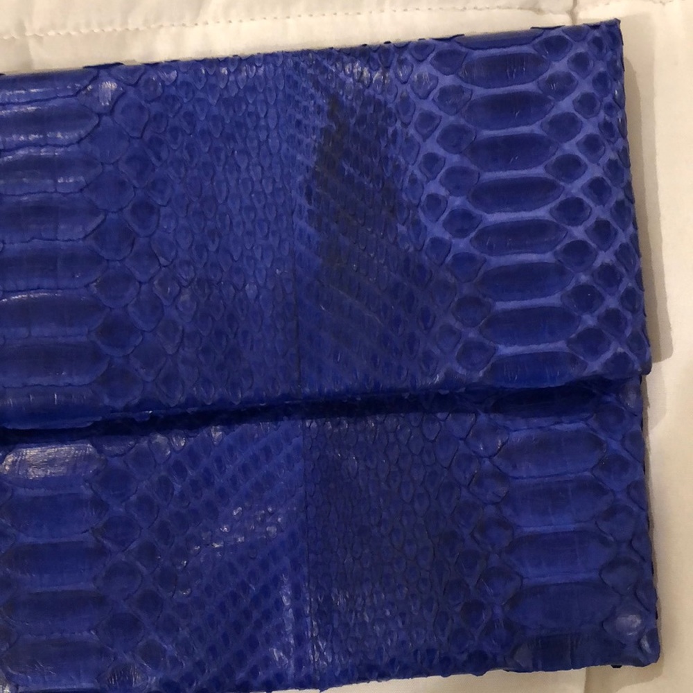 Beautiful Snack Leather Blue Purple Clutch